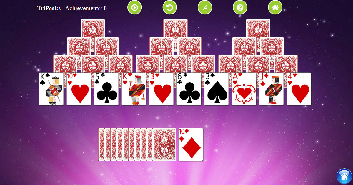 tri peaks solitaire card game free